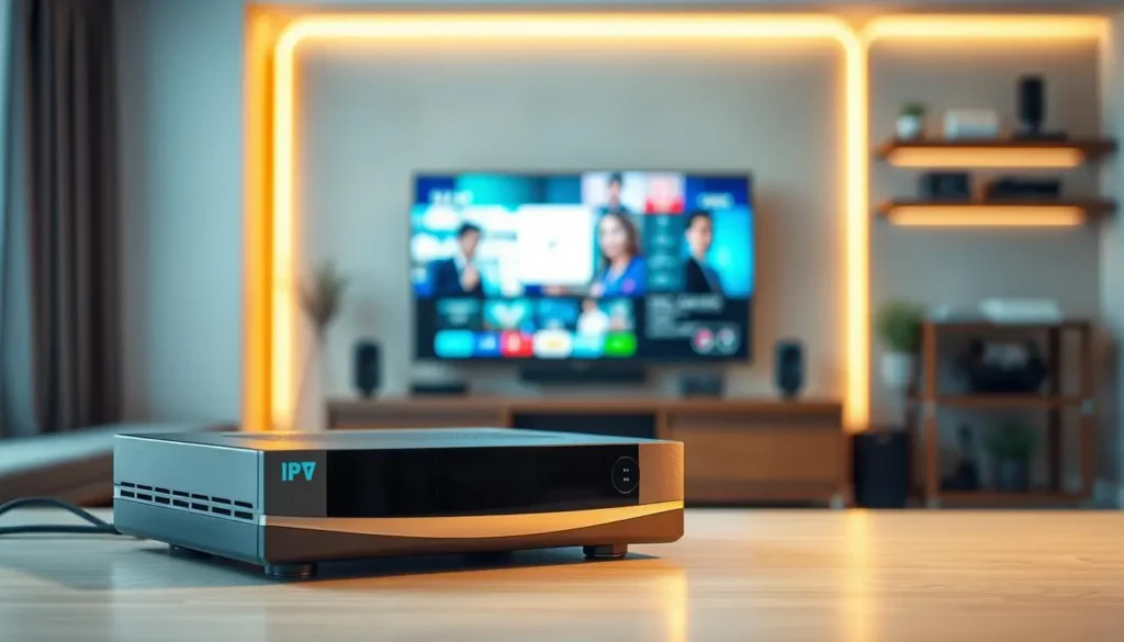 IPTV Receiver am Fernseher angeschlossen