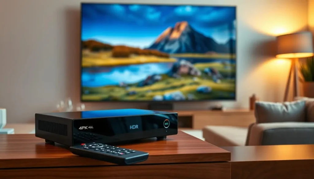 IPTV Player Android auf Set-Top-Box mit 4K HDR Anzeige im Wohnzimmer