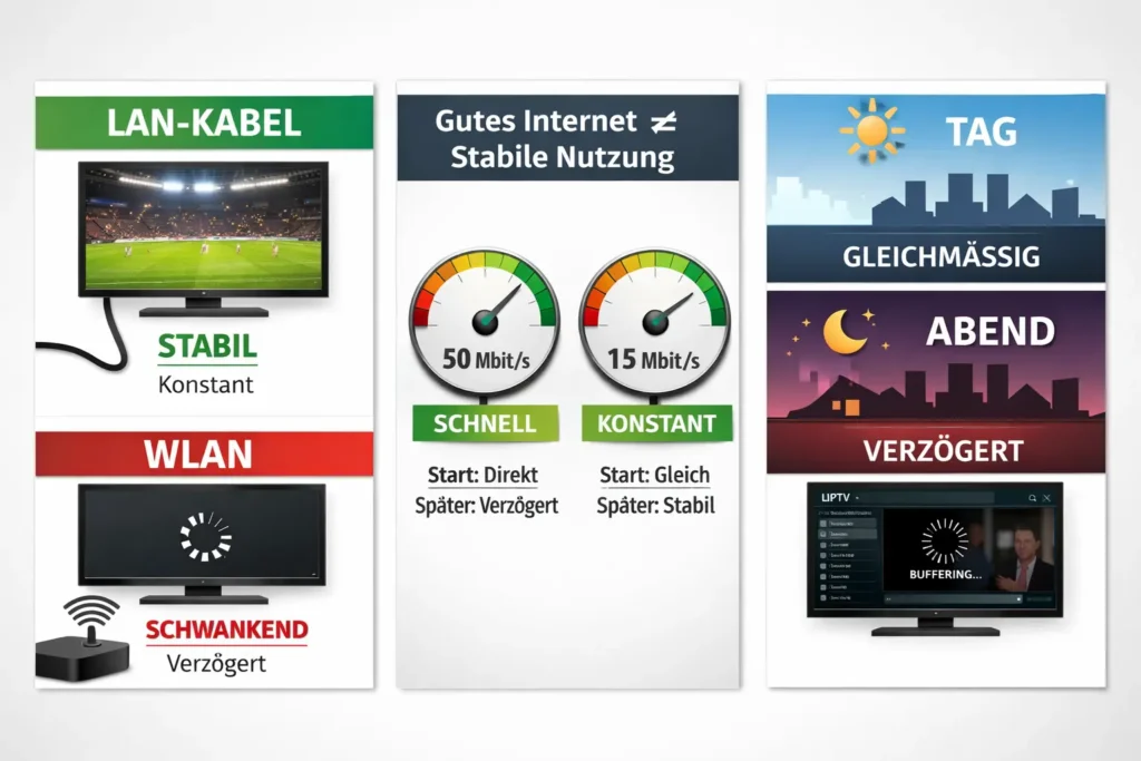 iptv verbindung wlan vs lan stabilität im alltag