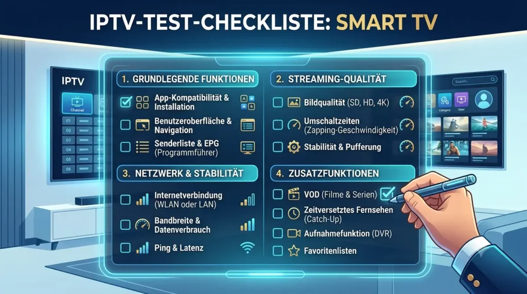 IPTV Test mit Fokus auf Stabilität, Navigation und Bildqualität