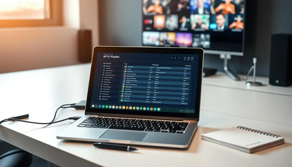IPTV Playlist auf einem Laptop verwalten und organisieren